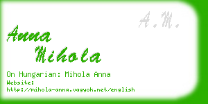 anna mihola business card